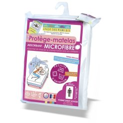 Bon marché ⌛ LINGE DES FAMILLES Protège Matelas Respirant - Molleton 100% Microfibres - Bonnet 30 Cm - Certifié Oeko-Tex® ????