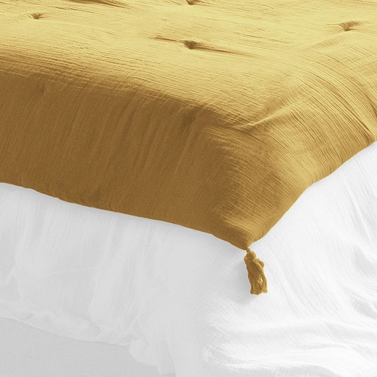 Grosses soldes ❤️ No Name Édredon 150x150 Cm Gaze De Coton Safran ✨ 2 Grosses soldes ❤️ No Name Édredon 150x150 Cm Gaze De Coton Safran ✨ – Image 2