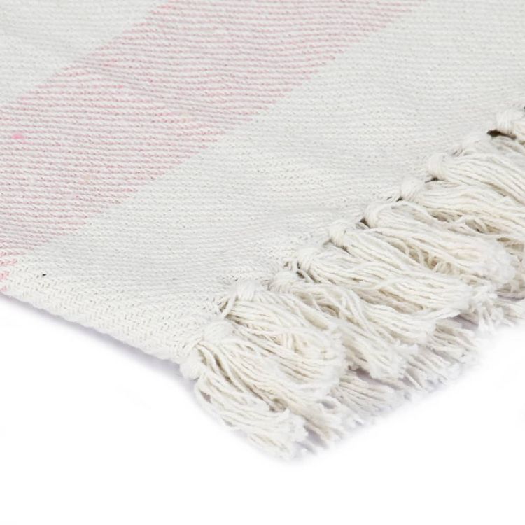 Nouveau ???? VIDAXL Couverture Coton Rayures 125 X 150 Cm Vieux Rose ???? 3 Nouveau ???? VIDAXL Couverture Coton Rayures 125 X 150 Cm Vieux Rose ???? – Image 3