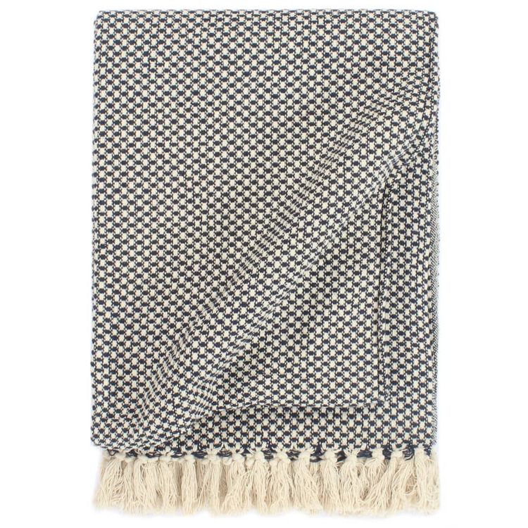 Remise ❤️ VIDAXL Couverture En Coton 160 X 210 Cm Bleu Marine ???? 1 Remise ❤️ VIDAXL Couverture En Coton 160 X 210 Cm Bleu Marine ????