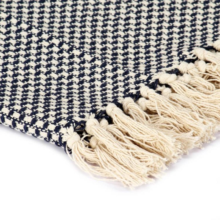 Remise ❤️ VIDAXL Couverture En Coton 160 X 210 Cm Bleu Marine ???? 3 Remise ❤️ VIDAXL Couverture En Coton 160 X 210 Cm Bleu Marine ???? – Image 3