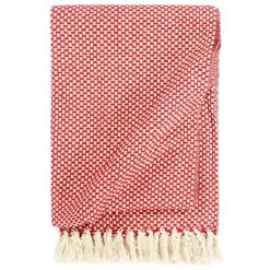 Coupon ???? VIDAXL Couverture En Coton 220 X 250 Cm Rouge ????