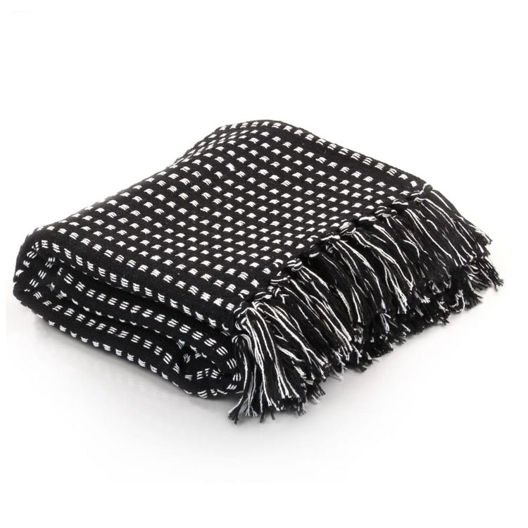 Vente flash ⌛ VIDAXL Couverture Coton A Carreaux 160 X 210 Cm Noir ???? 1 Vente flash ⌛ VIDAXL Couverture Coton A Carreaux 160 X 210 Cm Noir ????