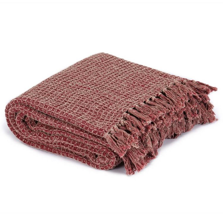 Nouveau ???? VIDAXL Couverture En Coton 220 X 250 Cm Bordeaux ???? 2 Nouveau ???? VIDAXL Couverture En Coton 220 X 250 Cm Bordeaux ???? – Image 2