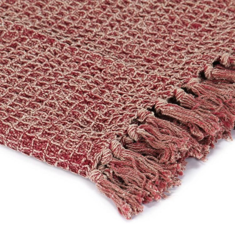 Nouveau ???? VIDAXL Couverture En Coton 220 X 250 Cm Bordeaux ???? 3 Nouveau ???? VIDAXL Couverture En Coton 220 X 250 Cm Bordeaux ???? – Image 3