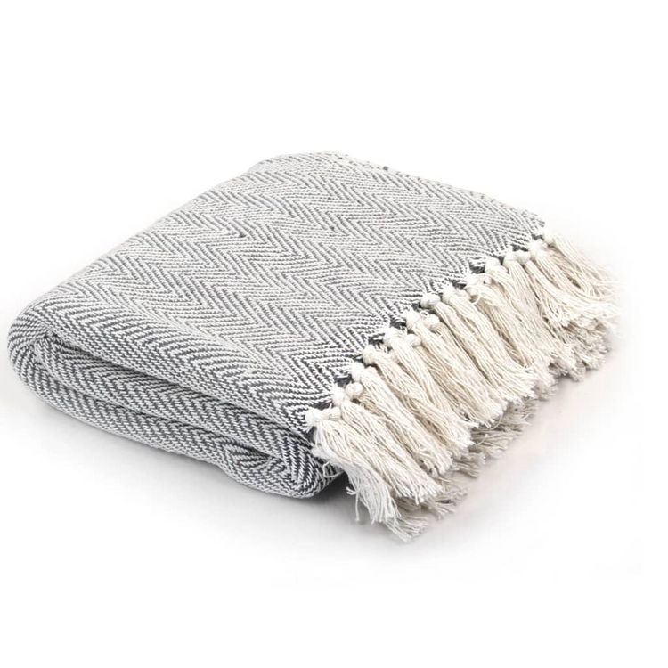 Meilleur prix ???? VIDAXL Couverture Coton A Chevrons 160 X 210 Cm Gris ???? 1 Meilleur prix ???? VIDAXL Couverture Coton A Chevrons 160 X 210 Cm Gris ????