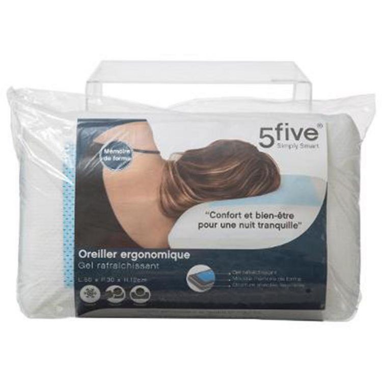 Acheter ???? Oreiller Ergonomique Gel Box 30x50cm Blanc ???? 2 Acheter ???? Oreiller Ergonomique Gel Box 30x50cm Blanc ???? – Image 2