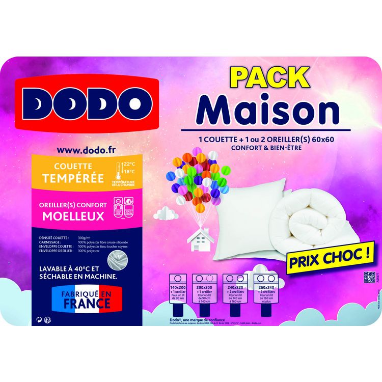 Coupon ???? DODO Pack Couette Tempérée En Polyester 300 G/m² + Oreiller(s) MAISON ✔️ 3 Coupon ???? DODO Pack Couette Tempérée En Polyester 300 G/m² + Oreiller(s) MAISON ✔️ – Image 3