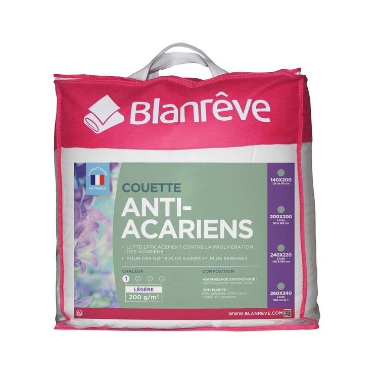 Remise ???? BLANREVE Couette Légère En Polycoton Anti Acariens 200 G/m² ???? 1 Remise ???? BLANREVE Couette Légère En Polycoton Anti Acariens 200 G/m² ????