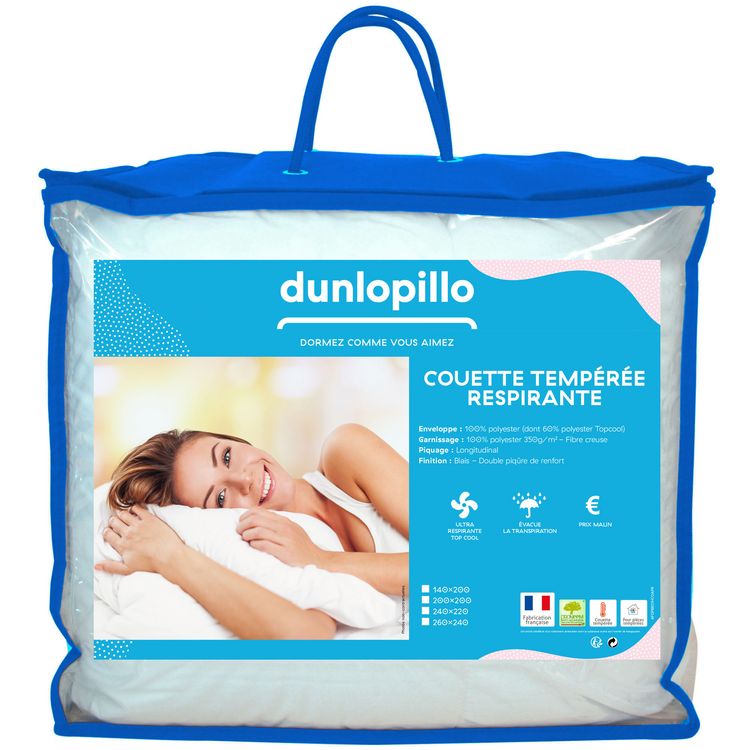 Offres ???? DUNLOPILLO Couette Synthétique En Polyester Respirant TOP COOL 350 G/m² ???? 1 Offres ???? DUNLOPILLO Couette Synthétique En Polyester Respirant TOP COOL 350 G/m² ????
