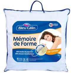 Meilleur prix ???? BLEUCALIN Oreiller Ergonomique En Coton à Mémoire De Forme MEMOFILL ????