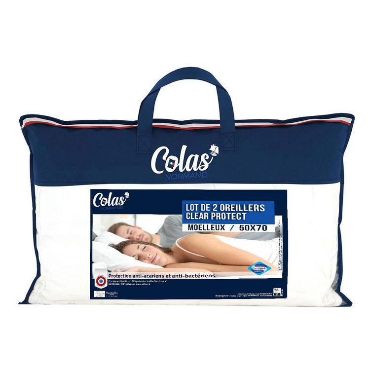 Top 10 ✔️ COLAS NORMAND Lot 2 Oreillers Confort Moelleux En Polyester Anti Acariens CLEAR PROTECT ???? 1 Top 10 ✔️ COLAS NORMAND Lot 2 Oreillers Confort Moelleux En Polyester Anti Acariens CLEAR PROTECT ????