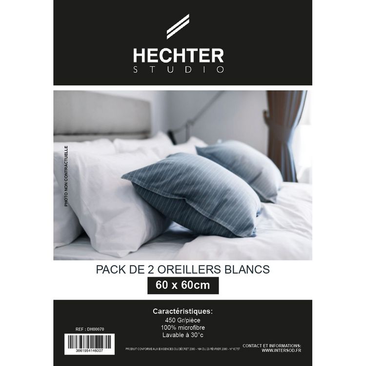 De gros ✨ HECHTER STUDIO Lot De 2 Oreillers Confort Moelleux En Microfibre 450gm ???? 2 De gros ✨ HECHTER STUDIO Lot De 2 Oreillers Confort Moelleux En Microfibre 450gm ???? – Image 2