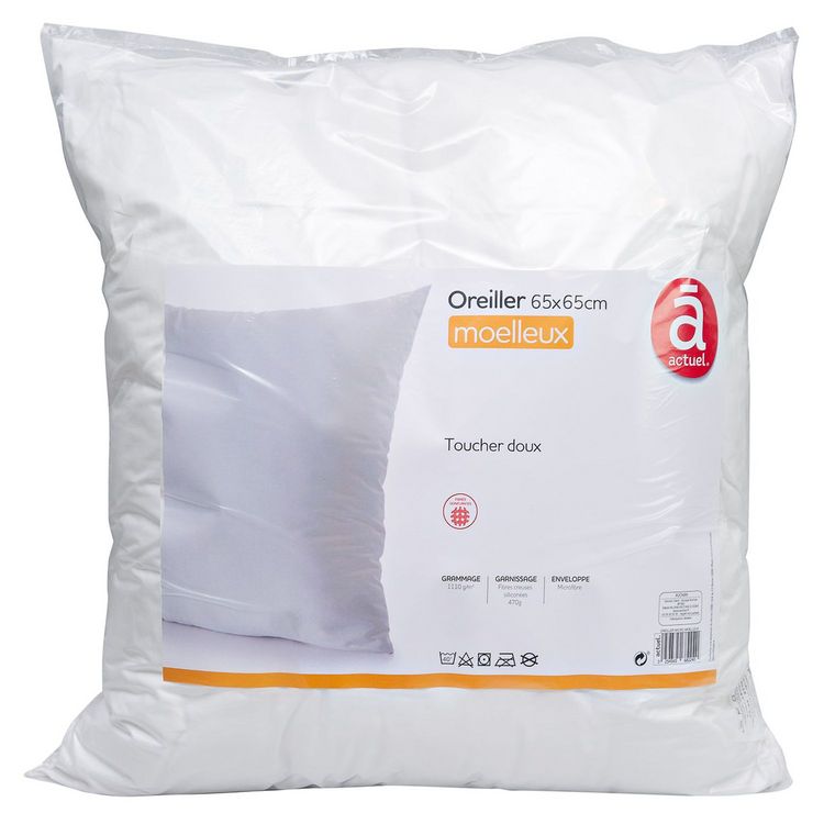 Coupon ✔️ ACTUEL Oreiller Confort Moelleux Uni En Microfibre BASIC ???? 1 Coupon ✔️ ACTUEL Oreiller Confort Moelleux Uni En Microfibre BASIC ????