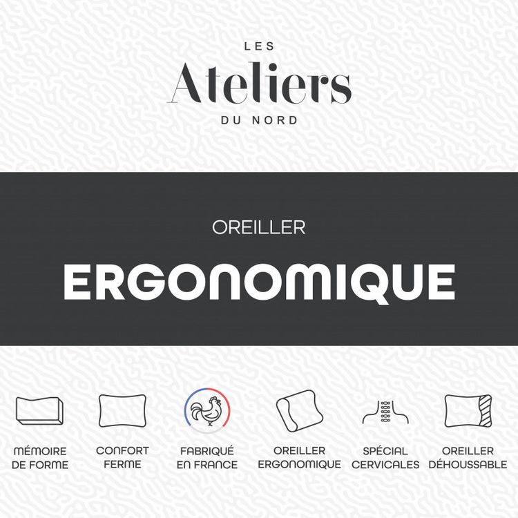 Acheter ⌛ ATELIERS DU NORD Oreiller Ergonomique - ???? 3 Acheter ⌛ ATELIERS DU NORD Oreiller Ergonomique - ???? – Image 3