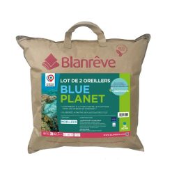Bon marché ???? Lot De 2 Oreillers Confort Moelleux En Polyester Aerelle Blue BLUE PLANET ????