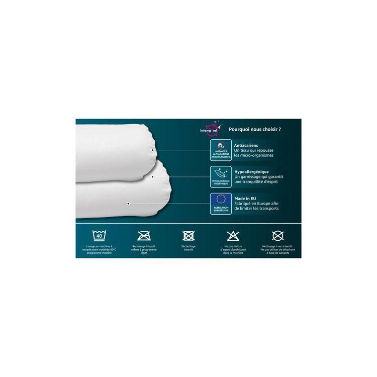 Meilleure vente ???? Intemporel Traversin Anti-acarien CONFORT Largeur 90 Cm ???? 2 Meilleure vente ???? Intemporel Traversin Anti-acarien CONFORT Largeur 90 Cm ???? – Image 2