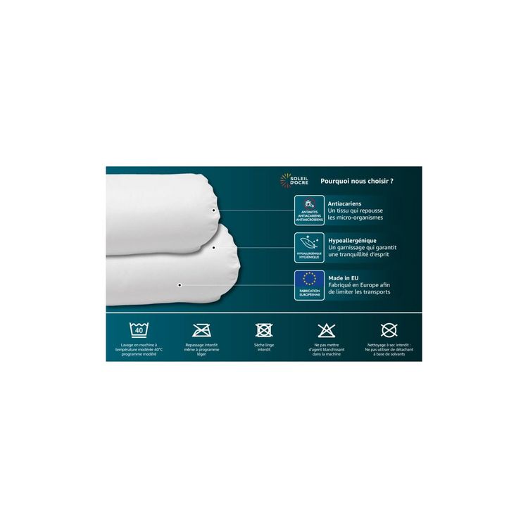 Meilleure vente ???? Intemporel Traversin Anti-acarien CONFORT Largeur 140 Cm ???? 2 Meilleure vente ???? Intemporel Traversin Anti-acarien CONFORT Largeur 140 Cm ???? – Image 2