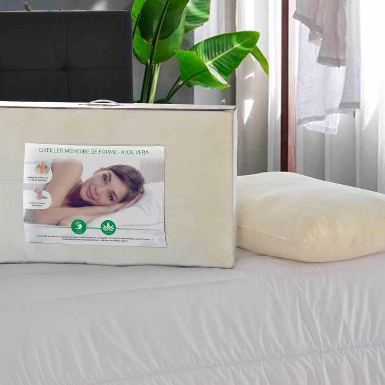 Meilleure vente ???? Rendez Vous Déco Oreiller Mousse à Mémoire De Forme Et Aloe Vera ???? 2 Meilleure vente ???? Rendez Vous Déco Oreiller Mousse à Mémoire De Forme Et Aloe Vera ???? – Image 2