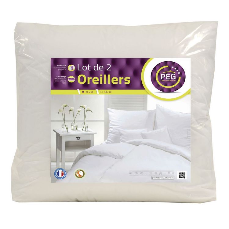 Les meilleures critiques de ✔️ PEG Lot De 2 Oreillers Unis Confort Moelleux En Microfibre ???? 1 Les meilleures critiques de ✔️ PEG Lot De 2 Oreillers Unis Confort Moelleux En Microfibre ????