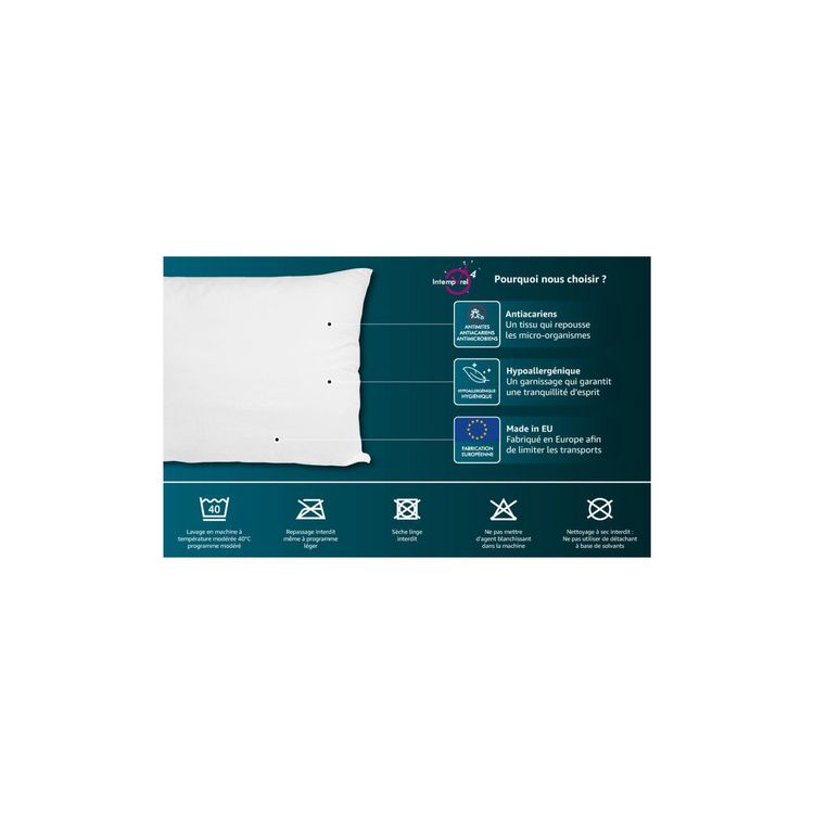 Les meilleures critiques de ❤️ Intemporel Oreiller Anti-acarien CONFORT 50x70 Cm, Lavable En Machine ???? 2 Les meilleures critiques de ❤️ Intemporel Oreiller Anti-acarien CONFORT 50x70 Cm, Lavable En Machine ???? – Image 2