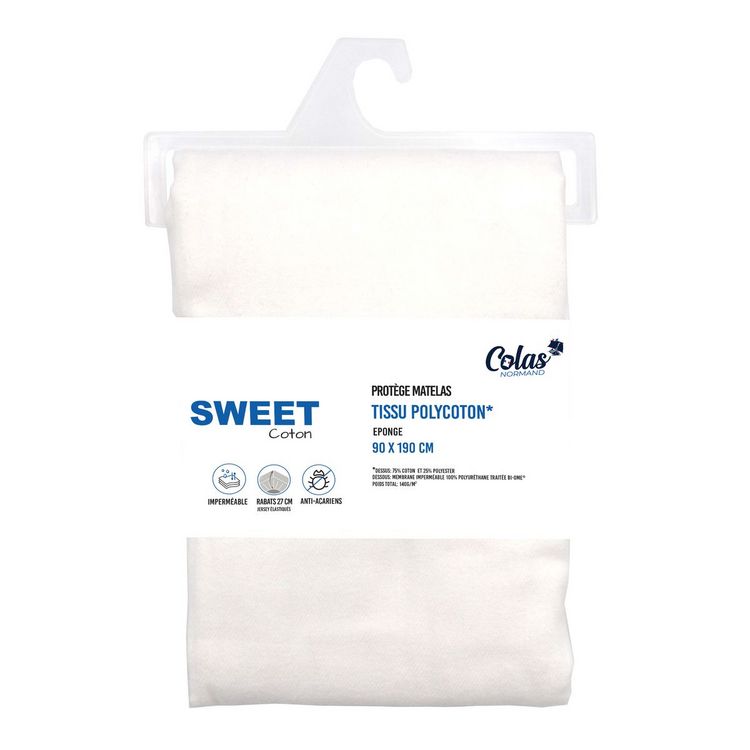 Acheter ⭐ COLAS NORMAND Protège Matelas Imperméable En Polycoton Anti Acariens SWEET ???? 1 Acheter ⭐ COLAS NORMAND Protège Matelas Imperméable En Polycoton Anti Acariens SWEET ????
