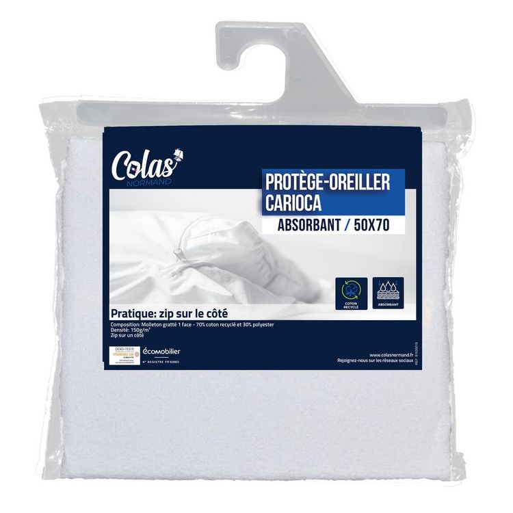 Vente flash ???? COLAS NORMAND Protège Oreiller Absorbant En Molleton Gratté CARIOCA ???? 1 Vente flash ???? COLAS NORMAND Protège Oreiller Absorbant En Molleton Gratté CARIOCA ????