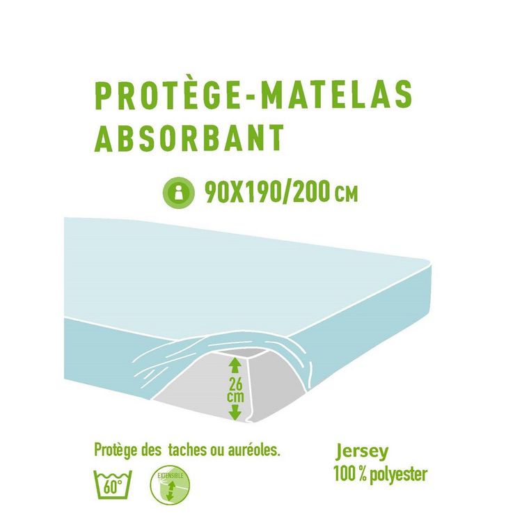 Bon marché ???? Protège Matelas Absorbant En Polyester ???? 1 Bon marché ???? Protège Matelas Absorbant En Polyester ????
