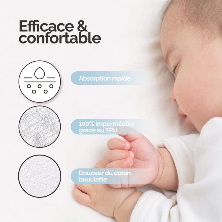 Offres ???? VIVEZEN Alèse, Protège Matelas Imperméable Et Respirant - Coton Et TPU - Blanc ???? 3 Offres ???? VIVEZEN Alèse, Protège Matelas Imperméable Et Respirant - Coton Et TPU - Blanc ???? – Image 3
